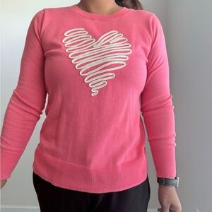 Vibrant Pink Heart Sweater
